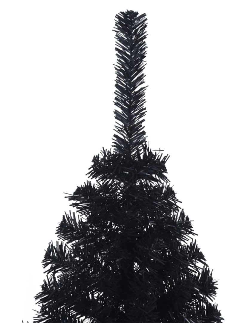 imagem de vidaXL Meia árvore de Natal artificial com suporte 120 cm PVC preto6