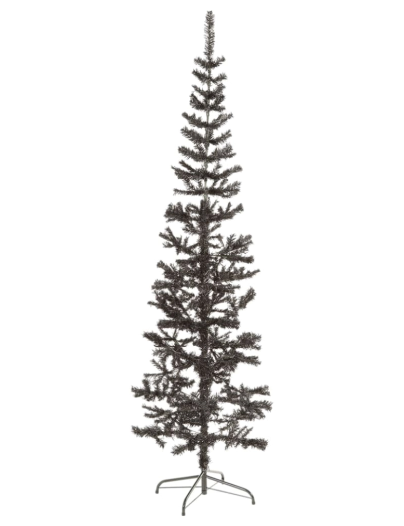 imagem de vidaXL Árvore de Natal fina 180 cm preto3