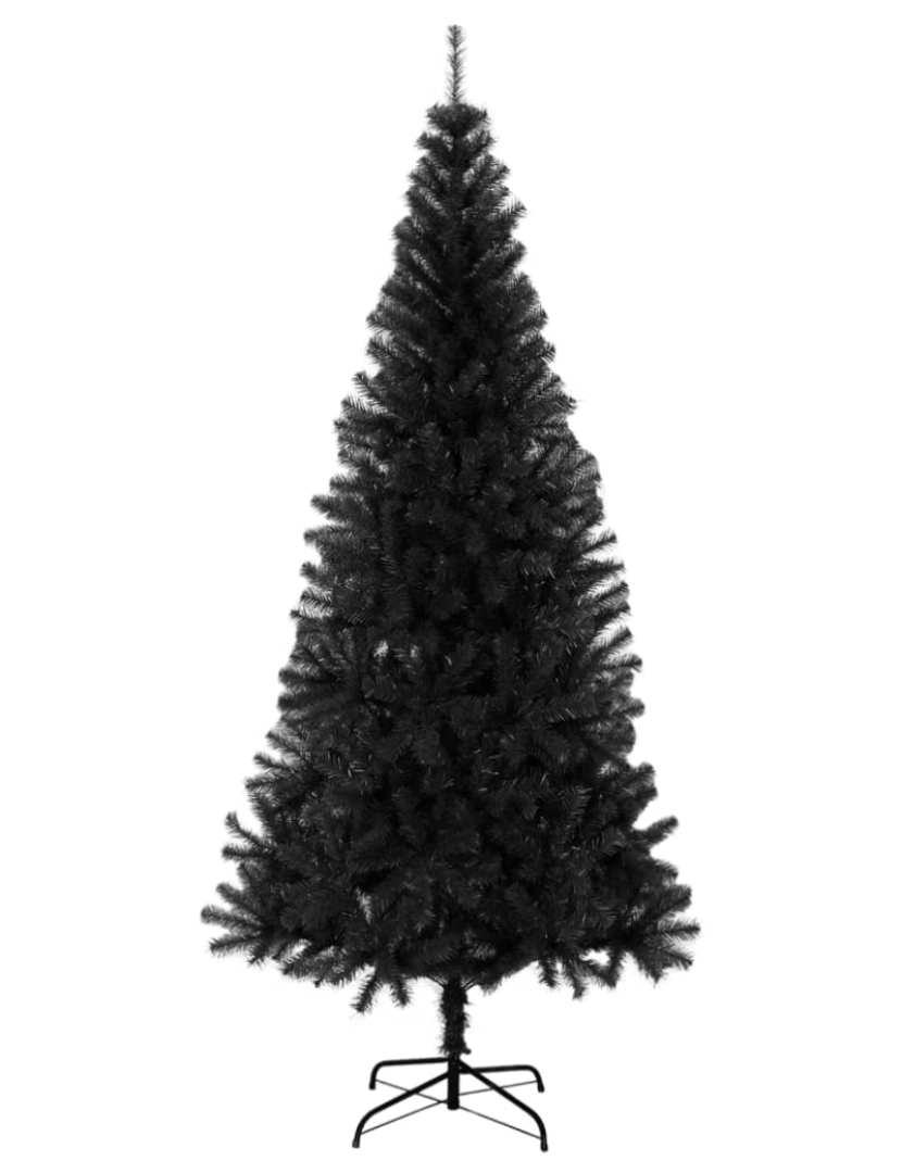 imagem de vidaXL Árvore de Natal artificial com suporte 240 cm PVC preto3