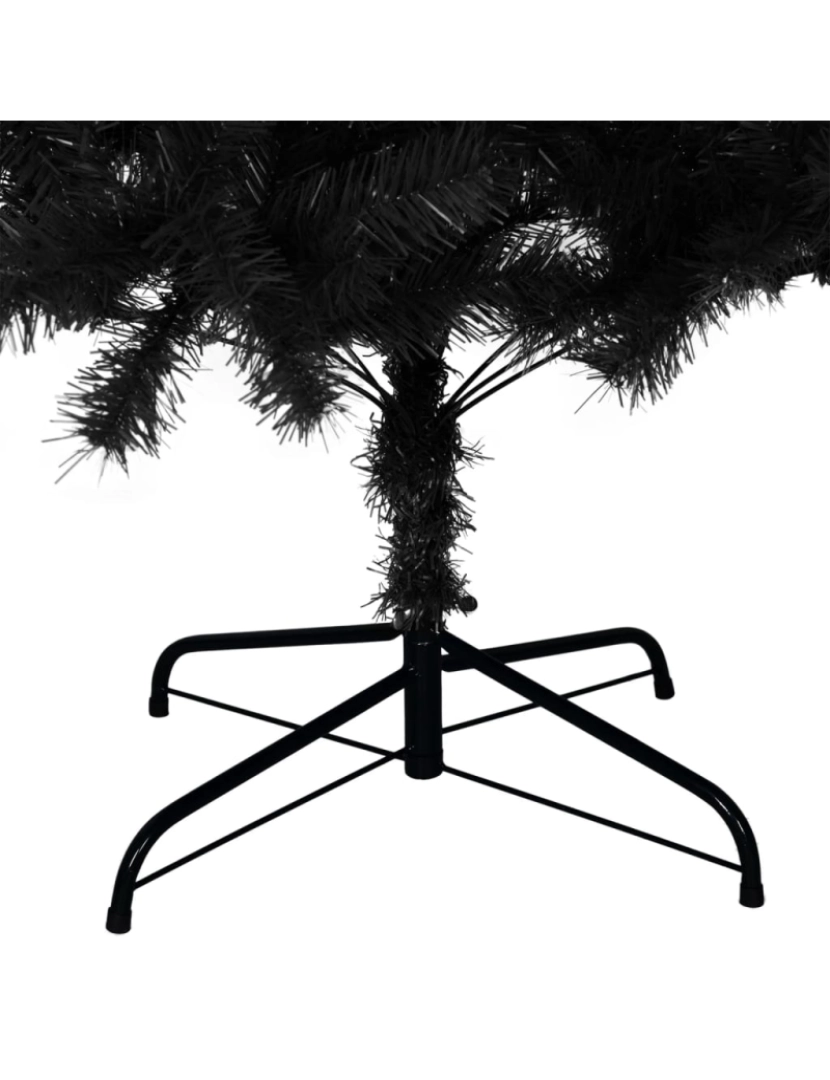 imagem de vidaXL Árvore de Natal artificial com suporte 240 cm PVC preto6