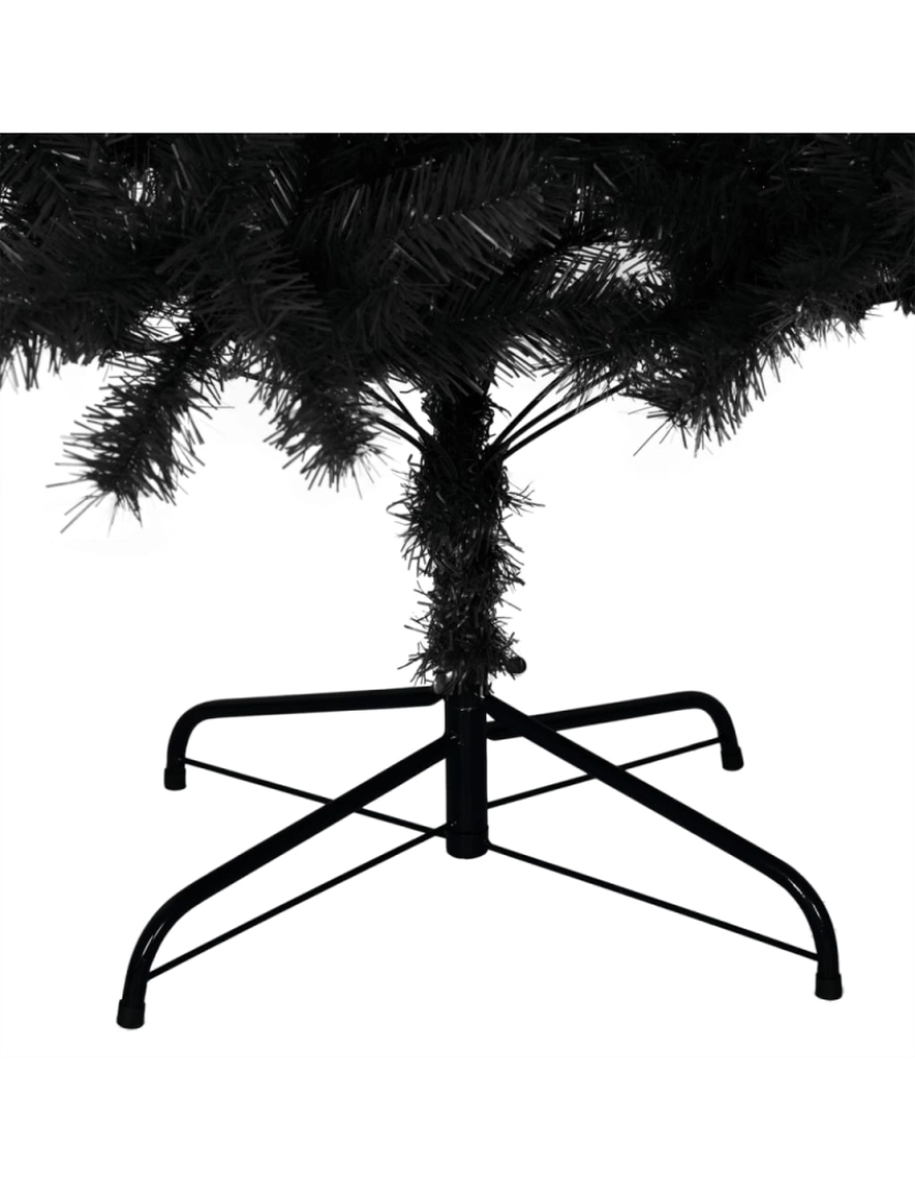 imagem de vidaXL Árvore de Natal artificial com suporte 210 cm PVC preto6