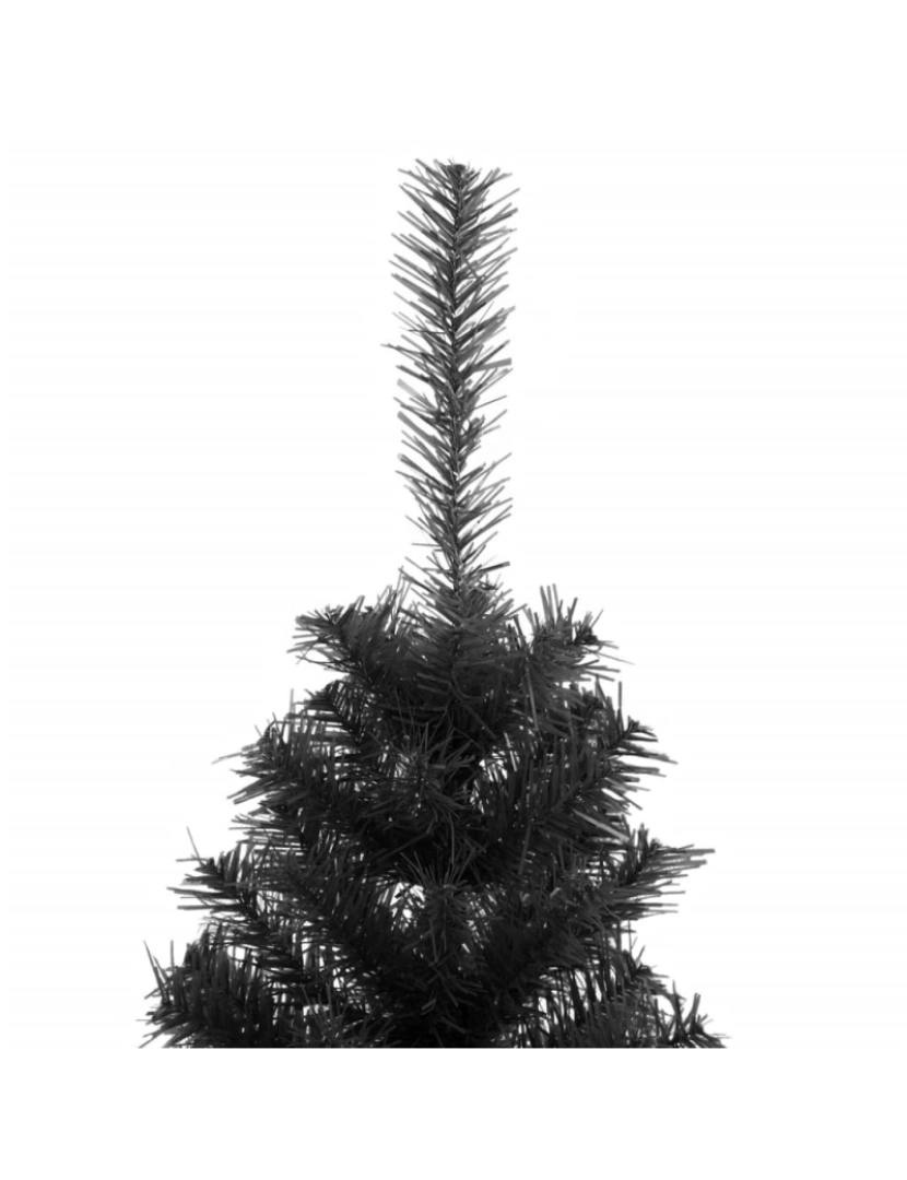 imagem de vidaXL Árvore de Natal artificial com suporte 150 cm PVC preto4