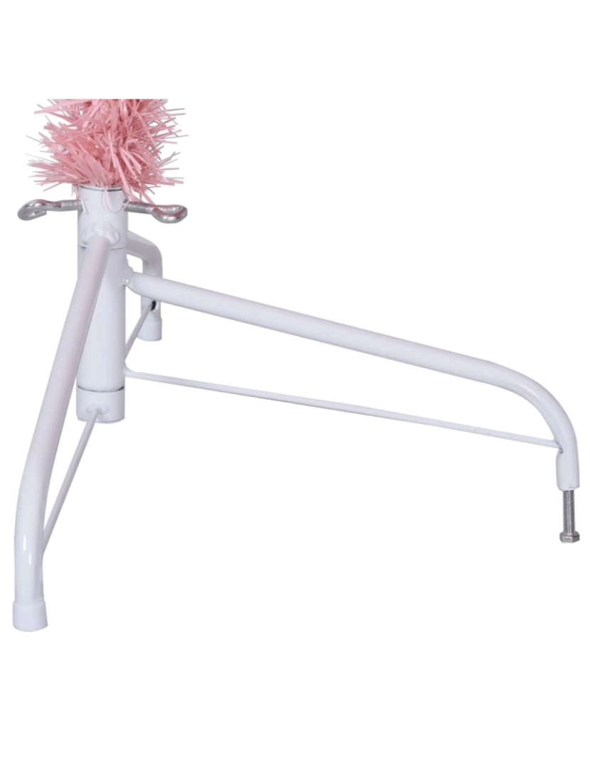 imagem de vidaXL Meia árvore de Natal artificial com suporte 210 cm PVC rosa8