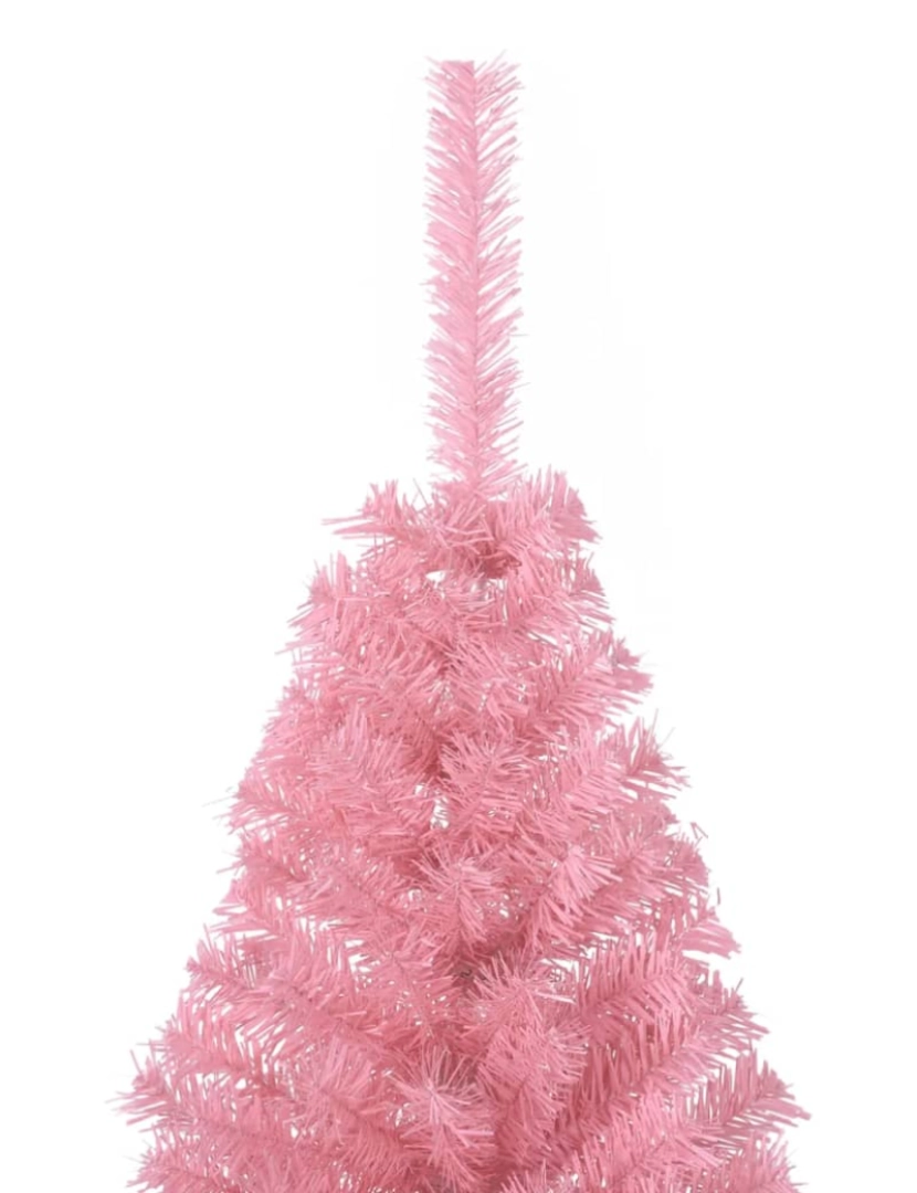 imagem de vidaXL Meia árvore de Natal artificial com suporte 150 cm PVC rosa6