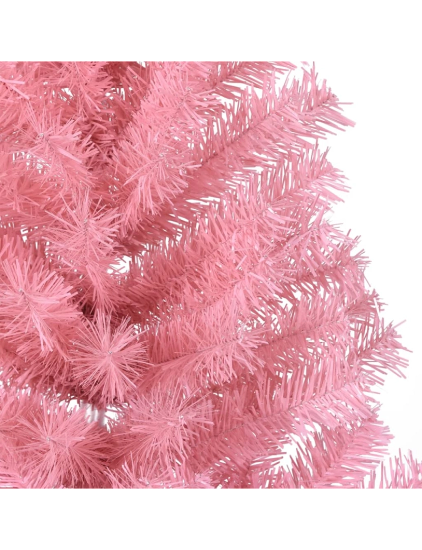 imagem de vidaXL Meia árvore de Natal artificial com suporte 150 cm PVC rosa7