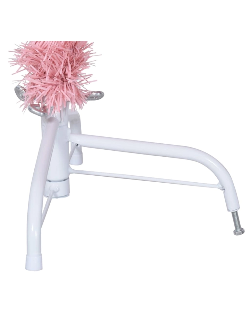 imagem de vidaXL Meia árvore de Natal artificial com suporte 150 cm PVC rosa8