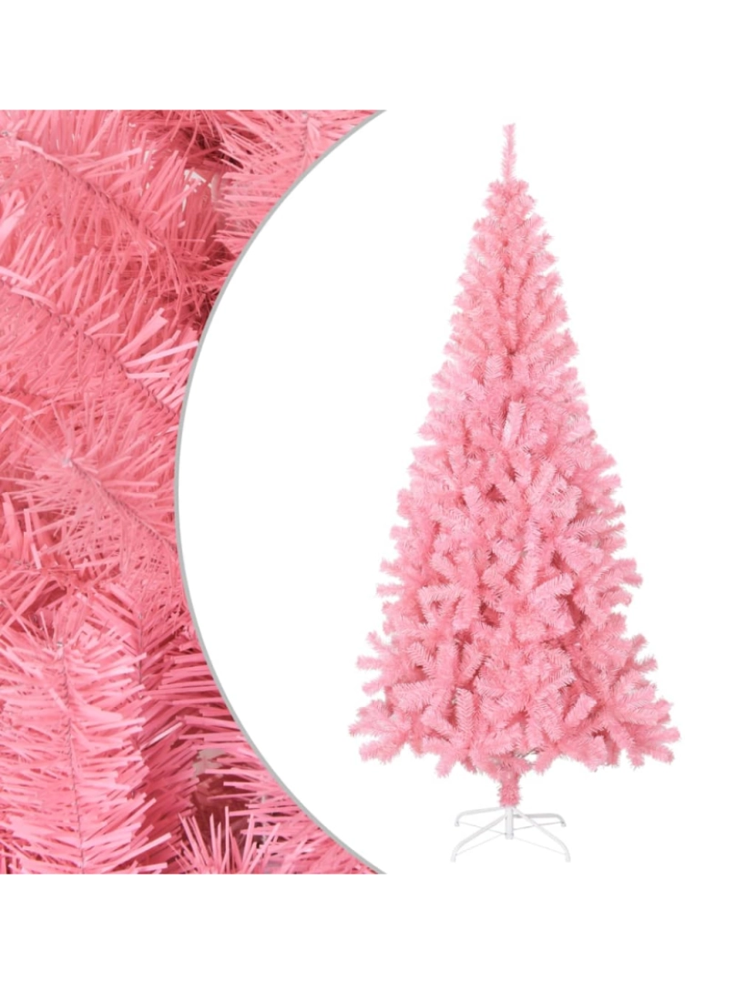 imagem de vidaXL Árvore de Natal artificial com suporte 180 cm PVC rosa2