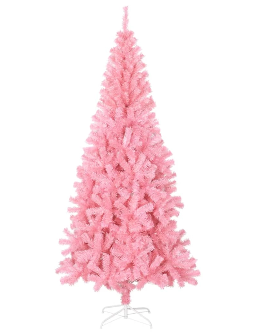 imagem de vidaXL Árvore de Natal artificial com suporte 180 cm PVC rosa3