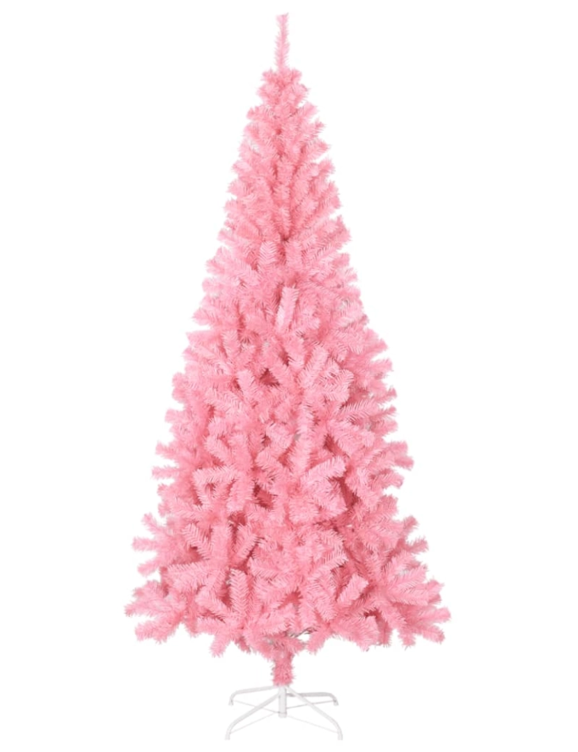 imagem de vidaXL Árvore de Natal artificial com suporte 240 cm PVC rosa3