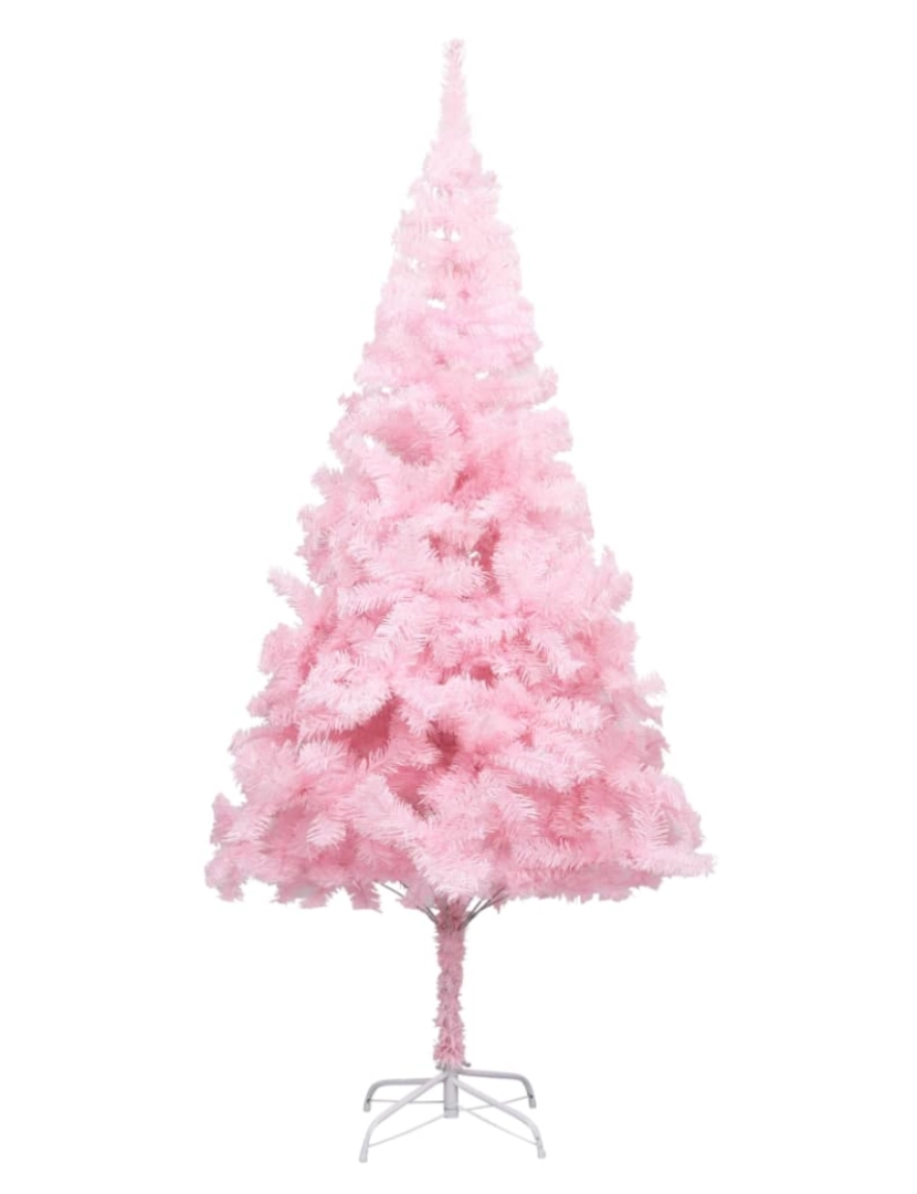 imagem de vidaXL Árvore Natal artificial pré-iluminada c/ bolas PVC rosa3