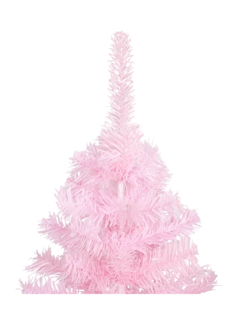 imagem de vidaXL Árvore Natal artificial pré-iluminada c/ bolas PVC rosa4