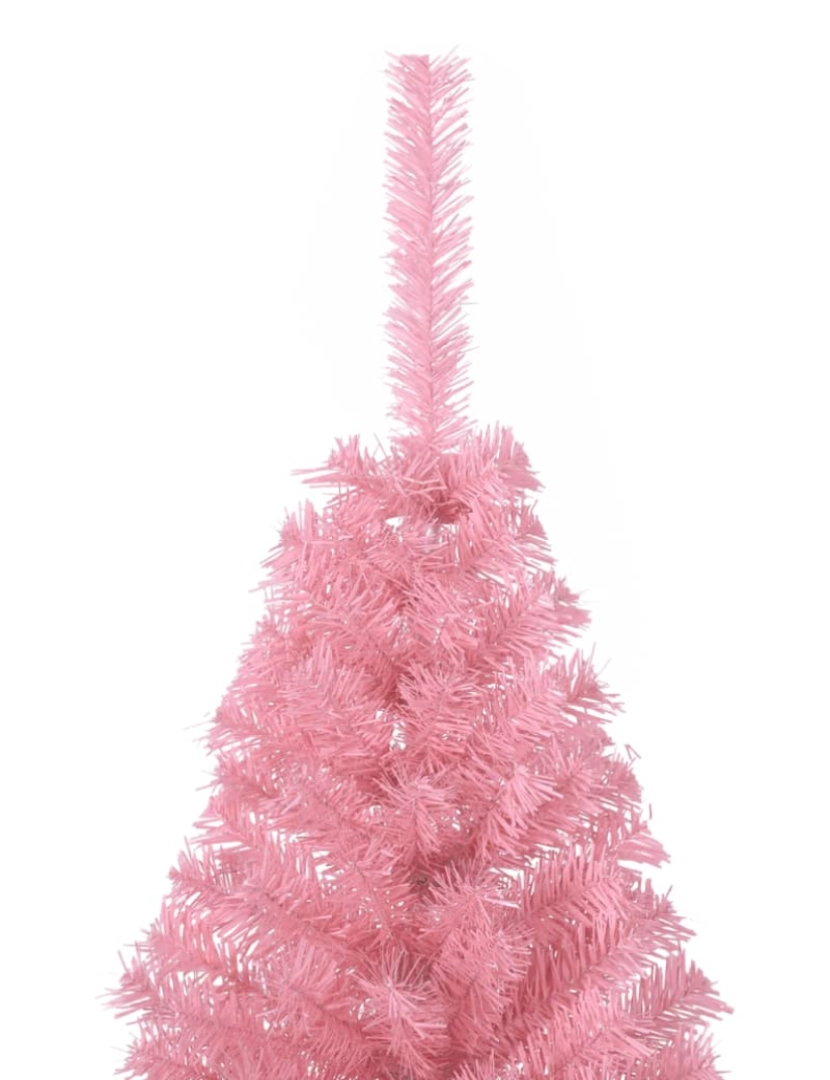 imagem de vidaXL Meia árvore de Natal artificial com suporte 120 cm PVC rosa6