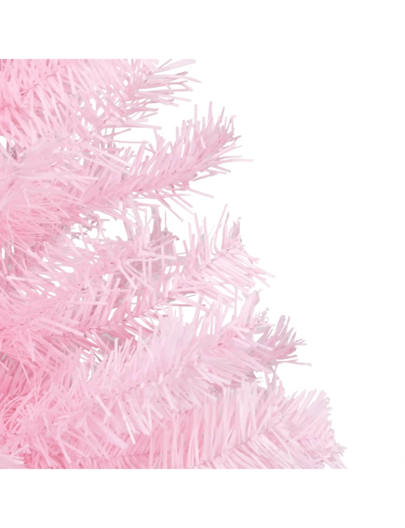 imagem de vidaXL Árvore Natal artificial pré-iluminada c/ bolas PVC rosa4