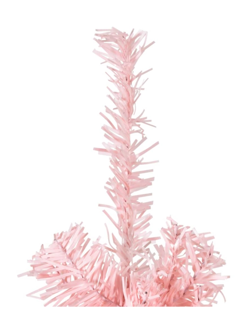 imagem de vidaXL Meia árvore de Natal fina com suporte 240 cm rosa6