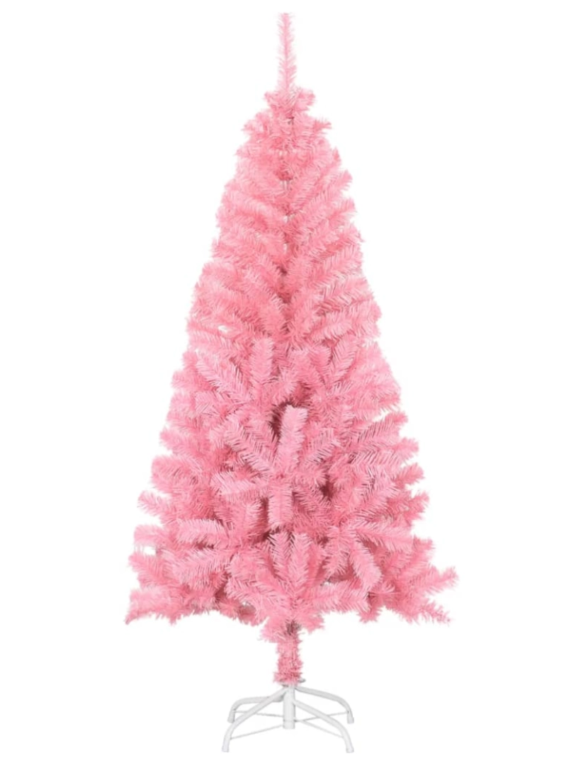 imagem de vidaXL Árvore de Natal artificial com suporte 120 cm PVC rosa3