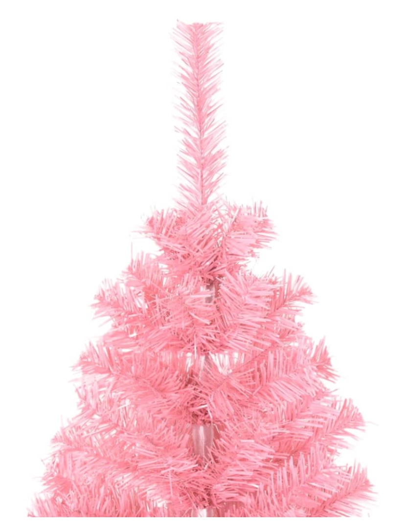 imagem de vidaXL Árvore de Natal artificial com suporte 120 cm PVC rosa4