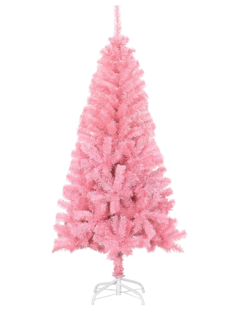 imagem de vidaXL Árvore de Natal artificial com suporte 150 cm PVC rosa3