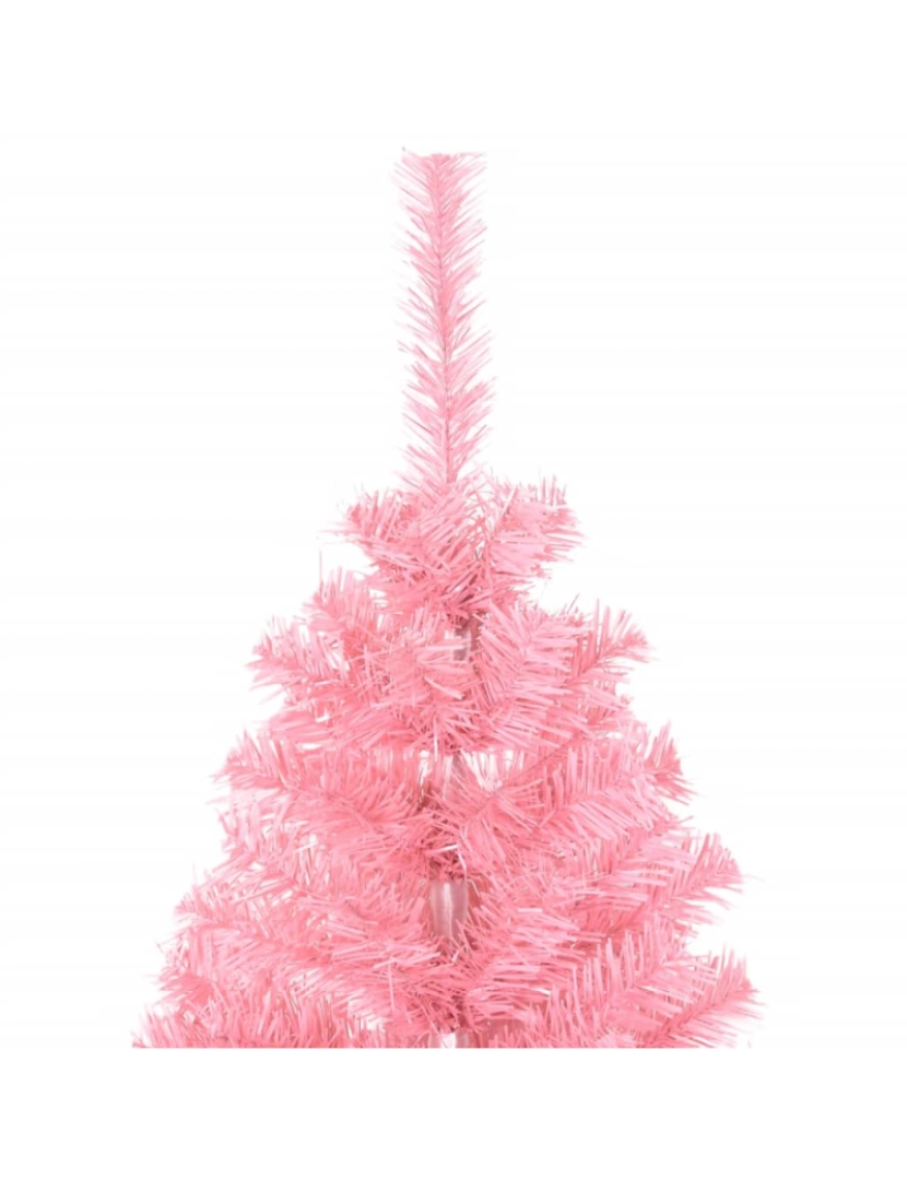 imagem de vidaXL Árvore de Natal artificial com suporte 150 cm PVC rosa4