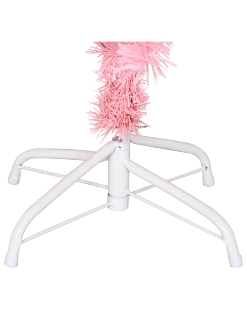 imagem de vidaXL Árvore de Natal artificial com suporte 150 cm PVC rosa6