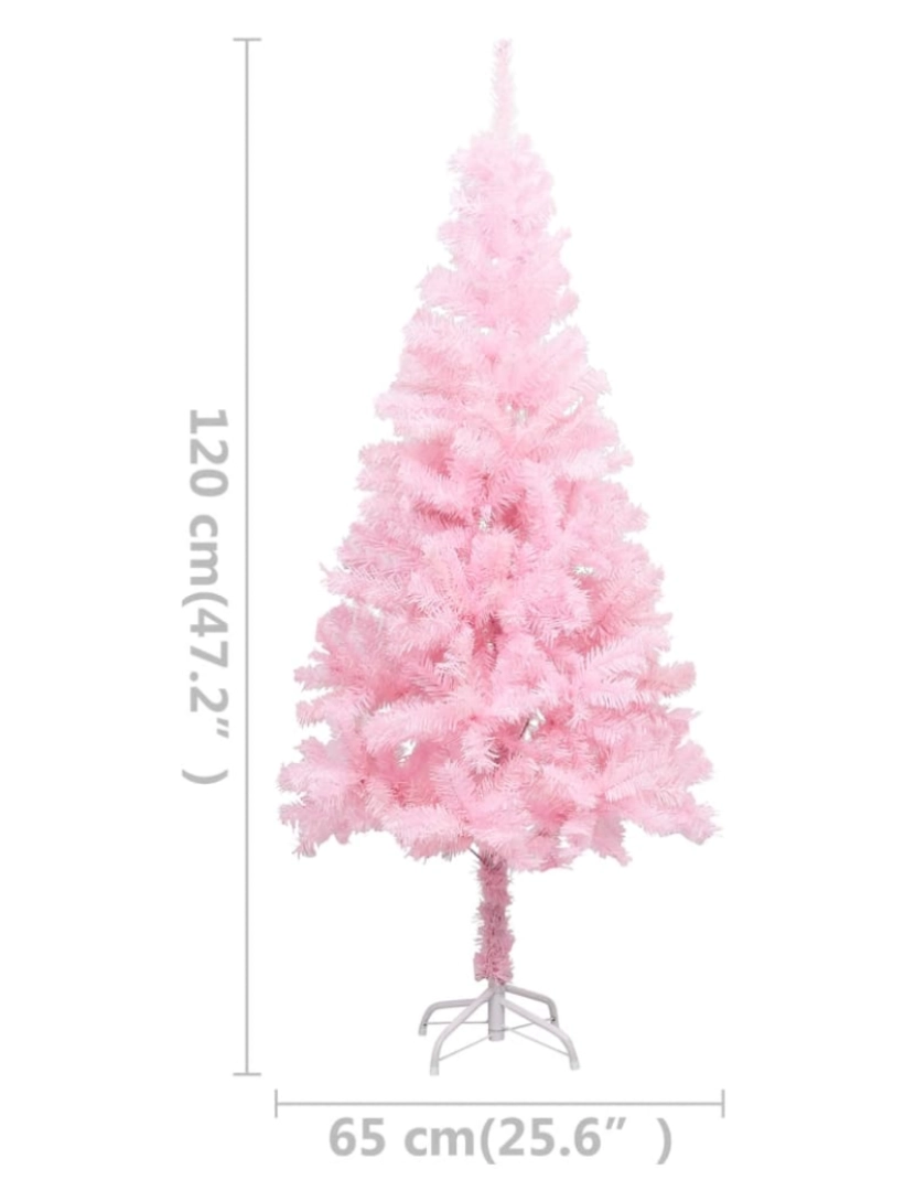 imagem de vidaXL Árvore Natal artificial pré-iluminada c/ bolas PVC rosa11