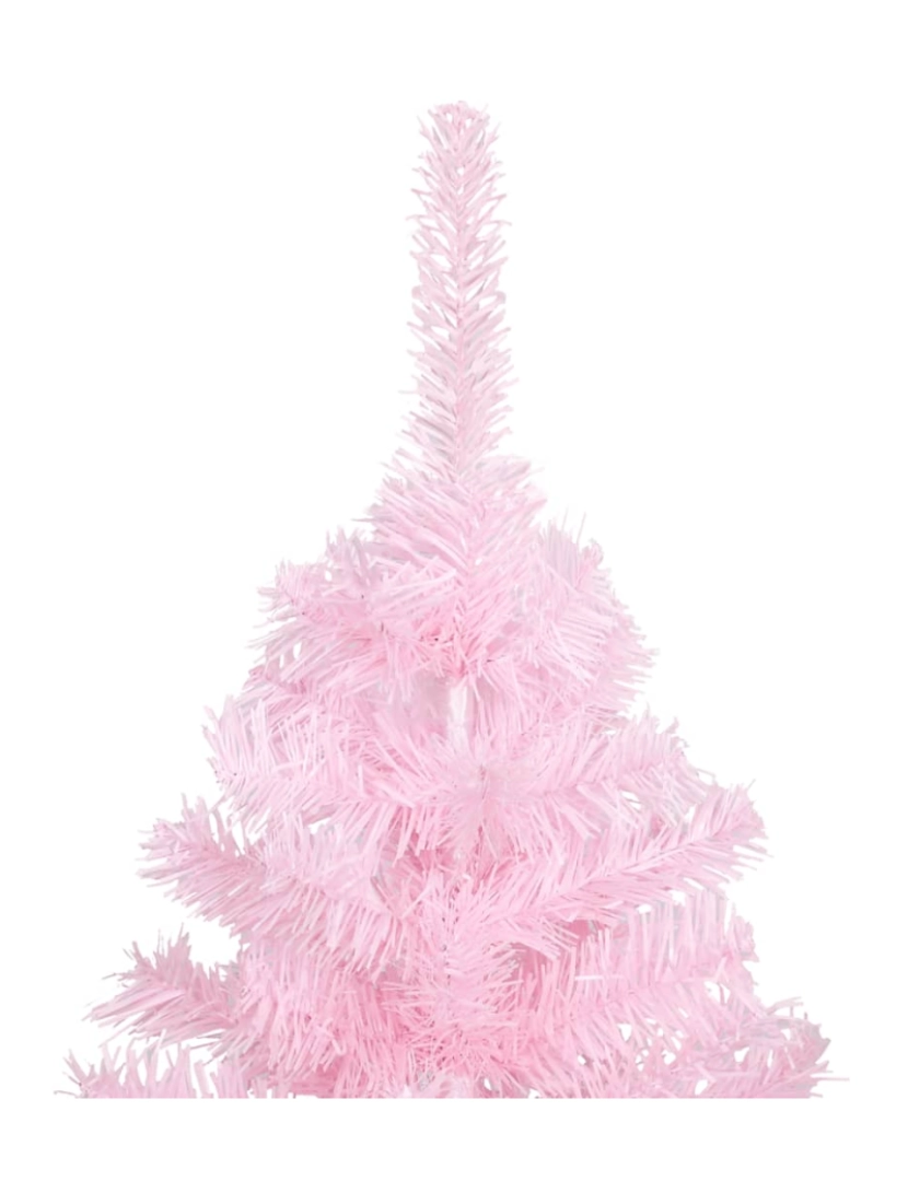 imagem de vidaXL Árvore Natal artificial pré-iluminada c/ bolas PVC rosa4