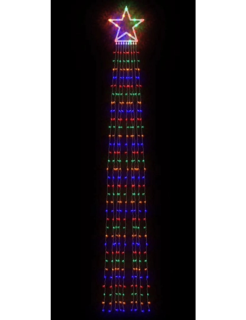 imagem de vidaXL Iluminação p/ árvore de Natal 320 luzes LED 375 cm colorido4