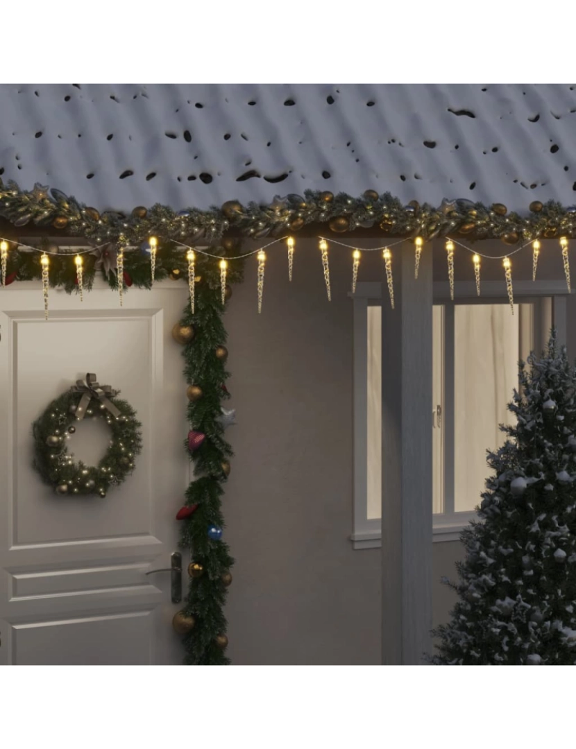 Vidaxl - vidaXL Luz de Natal pingente de gelo 100 luzes LED 10m acrílico branco