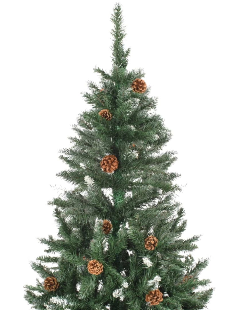 imagem de vidaXL Árvore de Natal artificial com pinhas e brilho branco 150 cm4