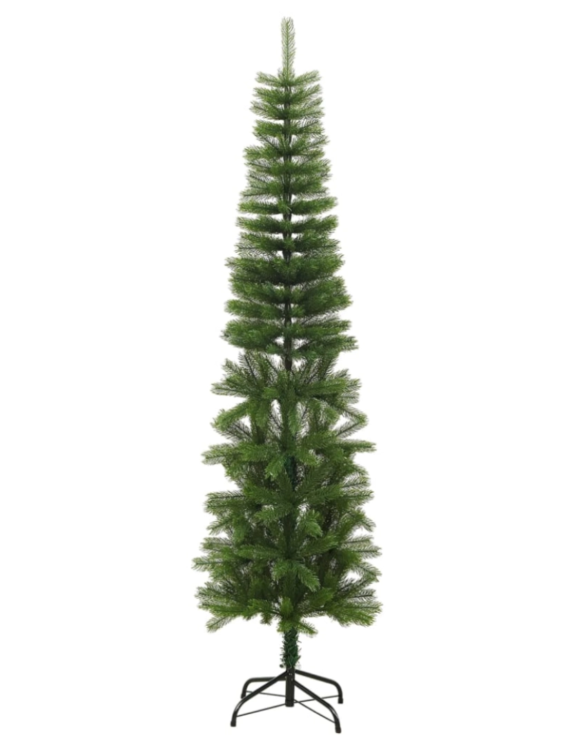 imagem de vidaXL Árvore de Natal artificial fina com suporte PE 210 cm3