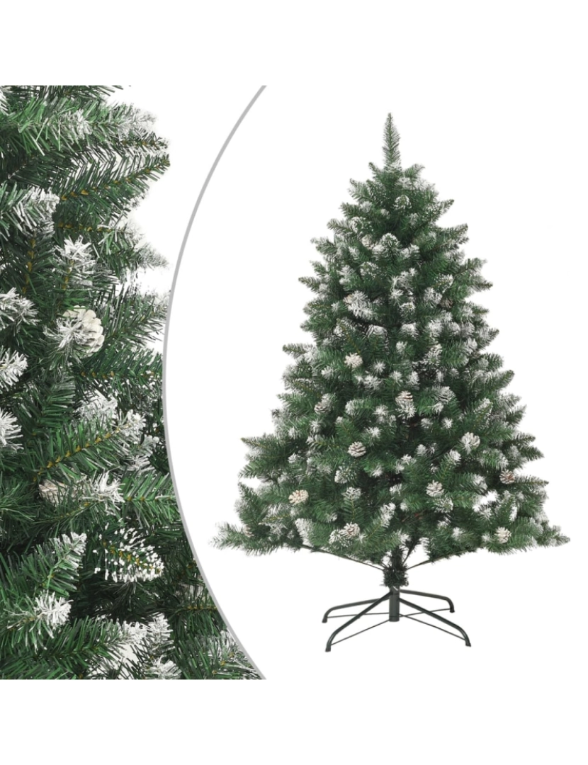 imagem de vidaXL Árvore de Natal artificial com suporte 120 cm PVC2