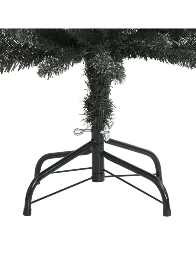 imagem de vidaXL Árvore de Natal artificial fina com suporte 150 cm PVC verde5