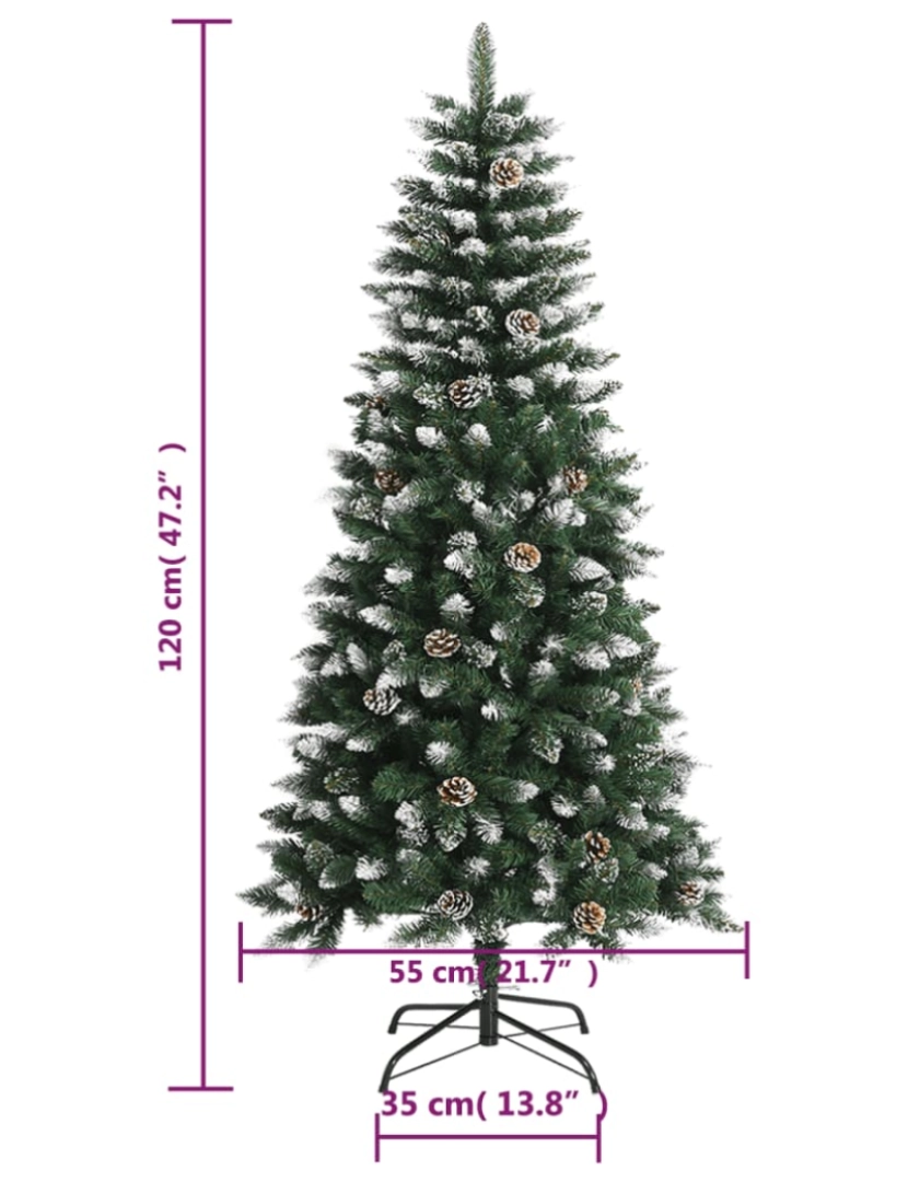 imagem de vidaXL Árvore de Natal artificial com suporte 120 cm PVC verde10