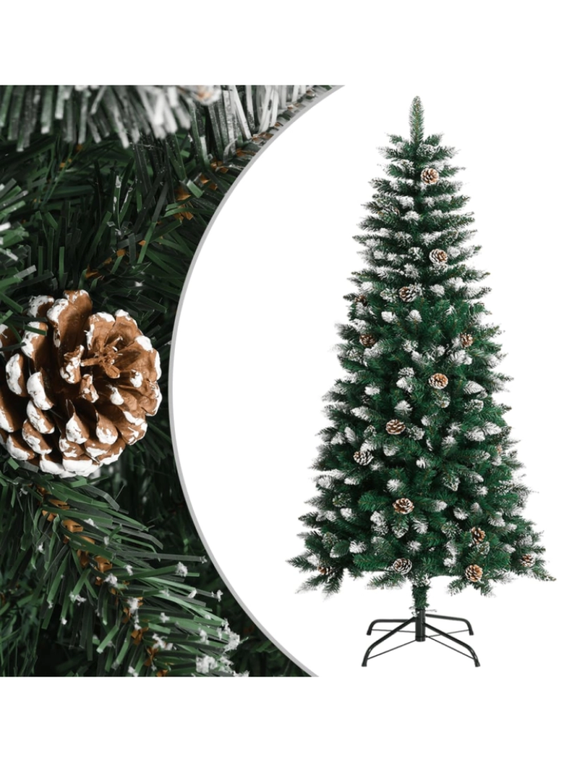 imagem de vidaXL Árvore de Natal artificial com suporte 120 cm PVC verde2