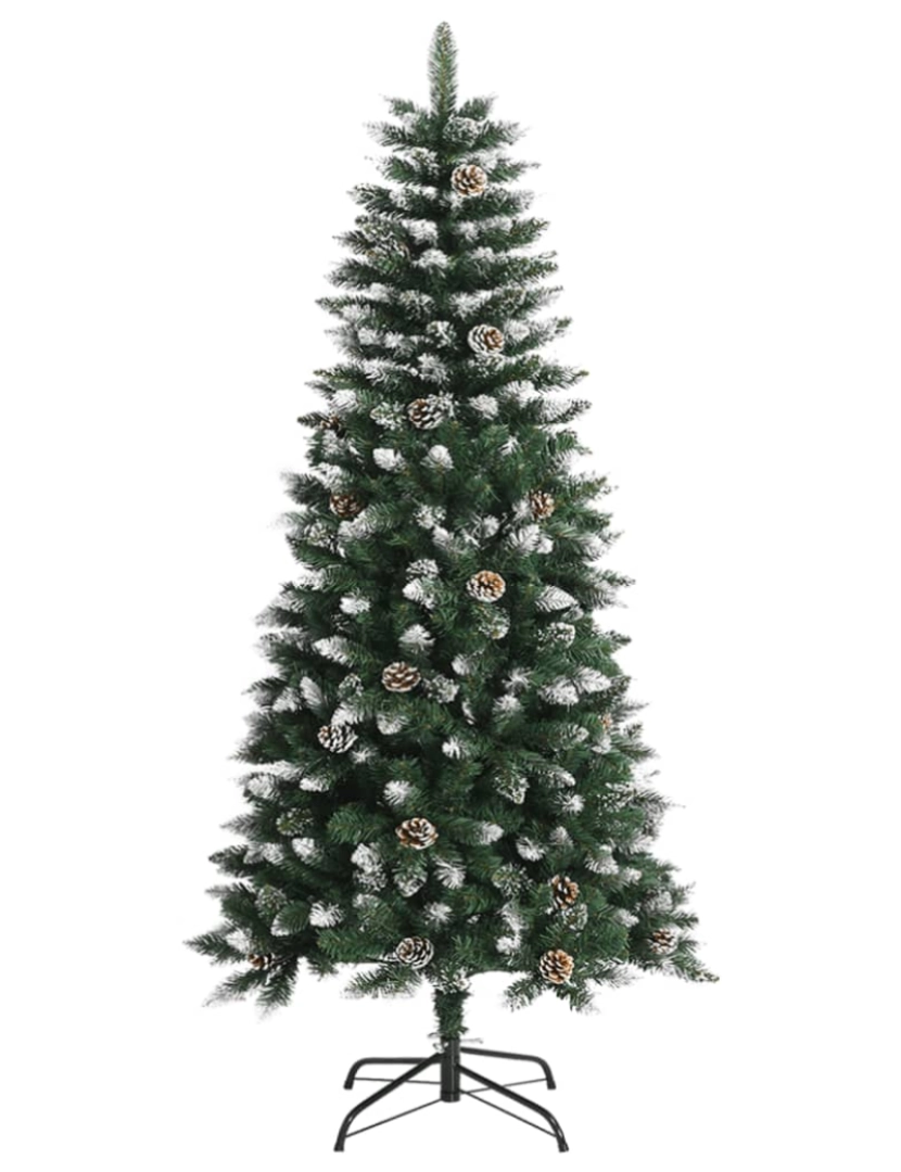 imagem de vidaXL Árvore de Natal artificial com suporte 120 cm PVC verde3