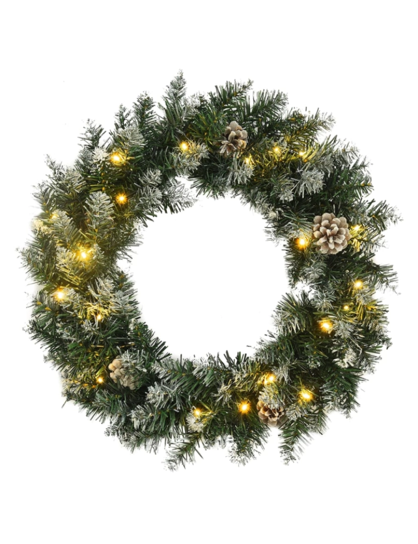 imagem de vidaXL Grinalda de Natal com luzes LED 45 cm PVC verde1