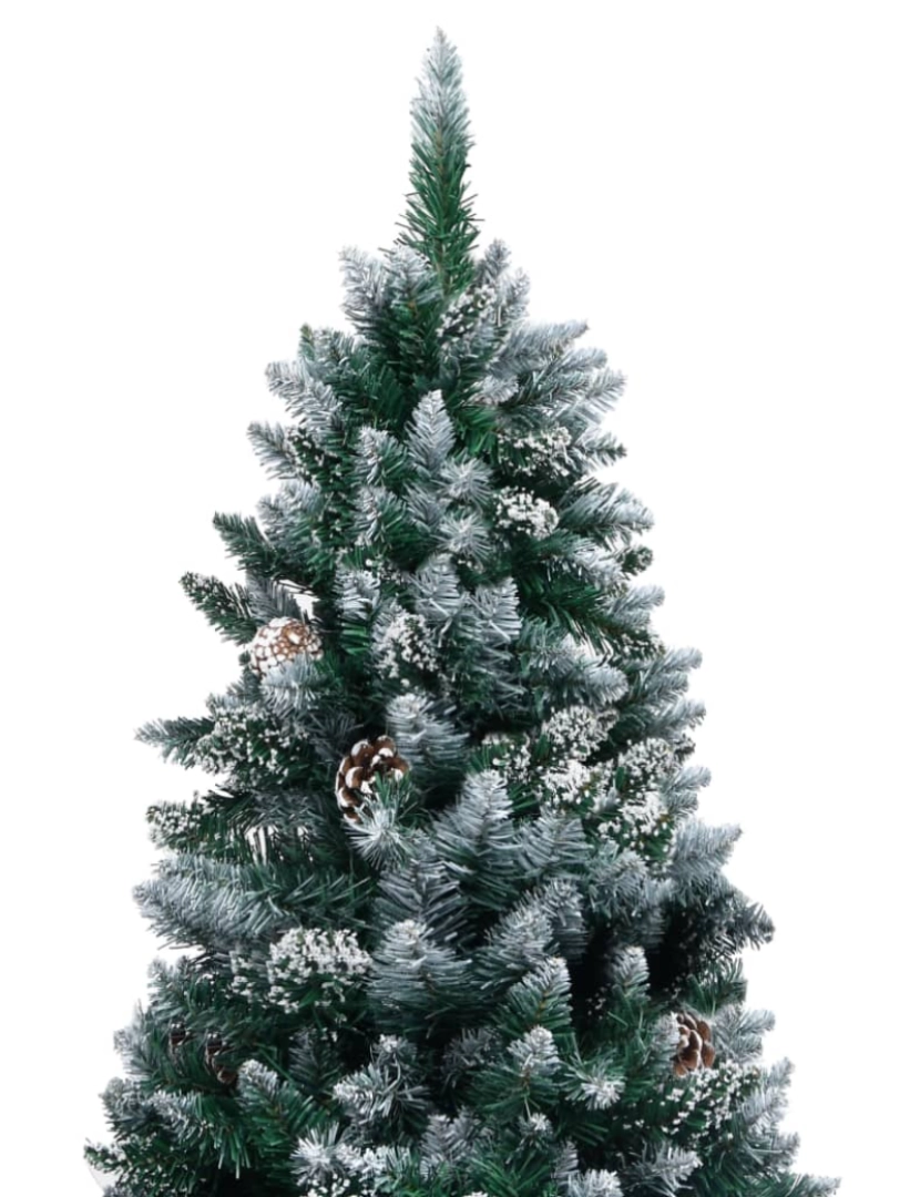 imagem de vidaXL Árvore Natal artificial pré-iluminada c/ bolas e pinhas 210 cm4