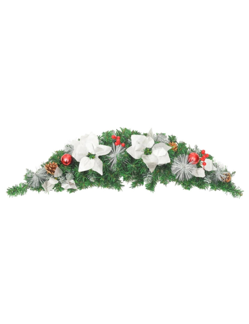 imagem de vidaXL Grinalda de Natal com luzes LED 90 cm PVC verde4