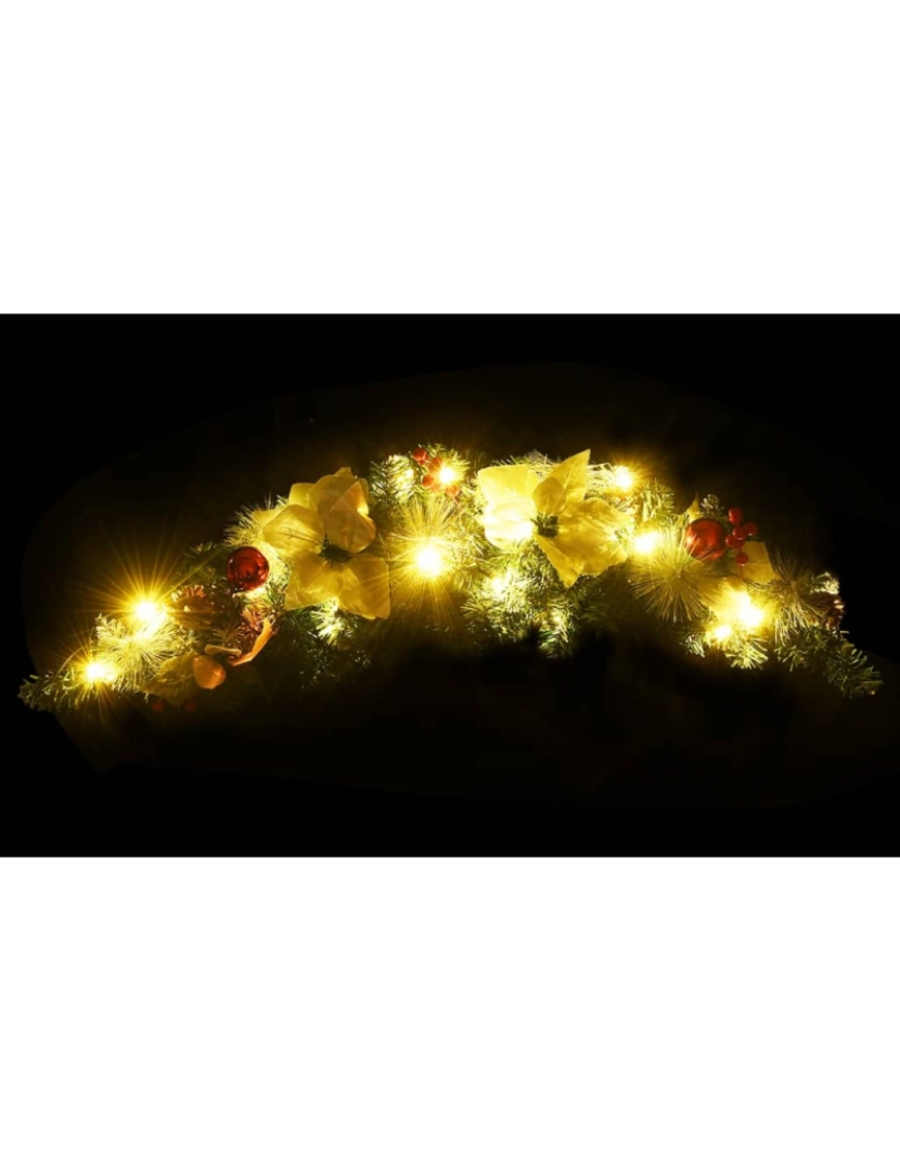 imagem de vidaXL Grinalda de Natal com luzes LED 90 cm PVC verde5