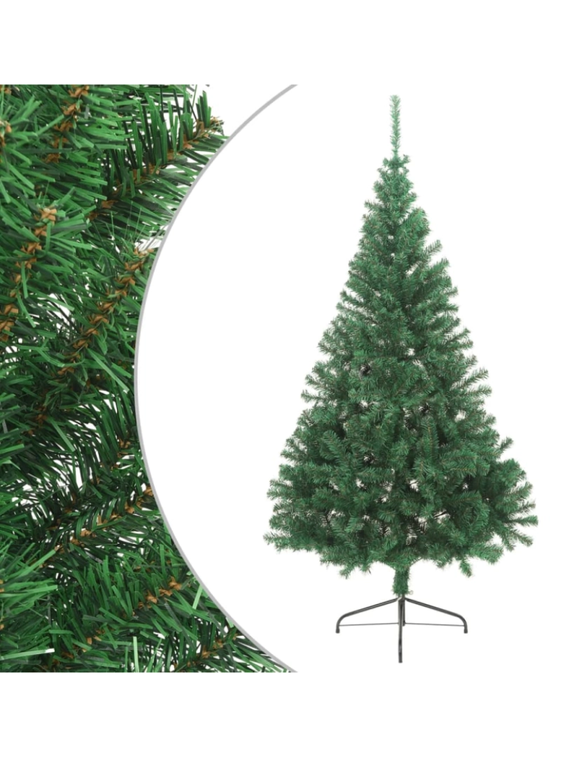 Vidaxl - vidaXL Meia árvore de Natal artificial com suporte 210 cm PVC verde