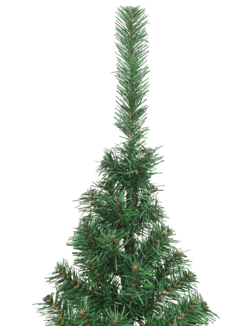 imagem de vidaXL Meia árvore de Natal artificial com suporte 210 cm PVC verde6