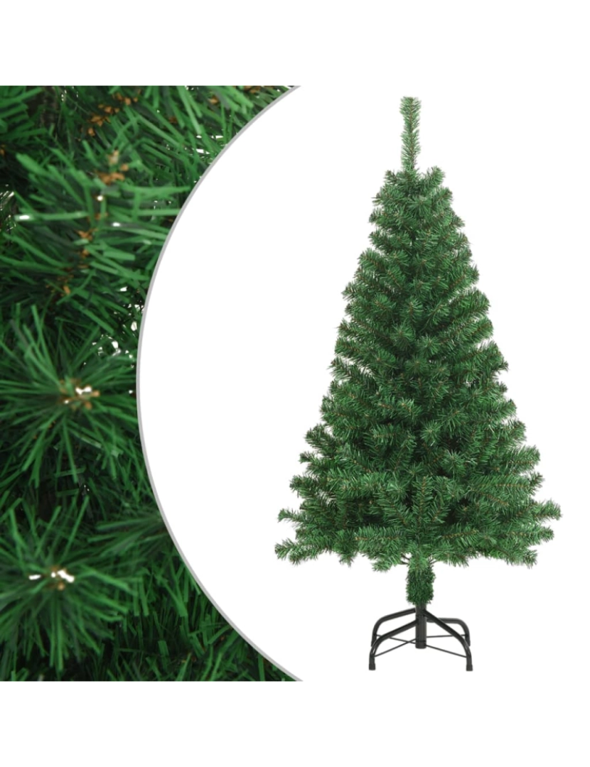 imagem de vidaXL Árvore de Natal artificial com ramos grossos 120 cm PVC verde2