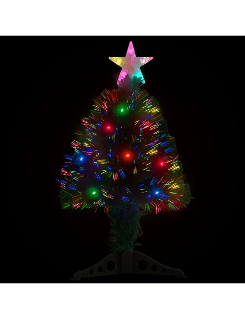 imagem de vidaXL Árvore de Natal pré-iluminada c/ suporte 64 cm fibra ótica4