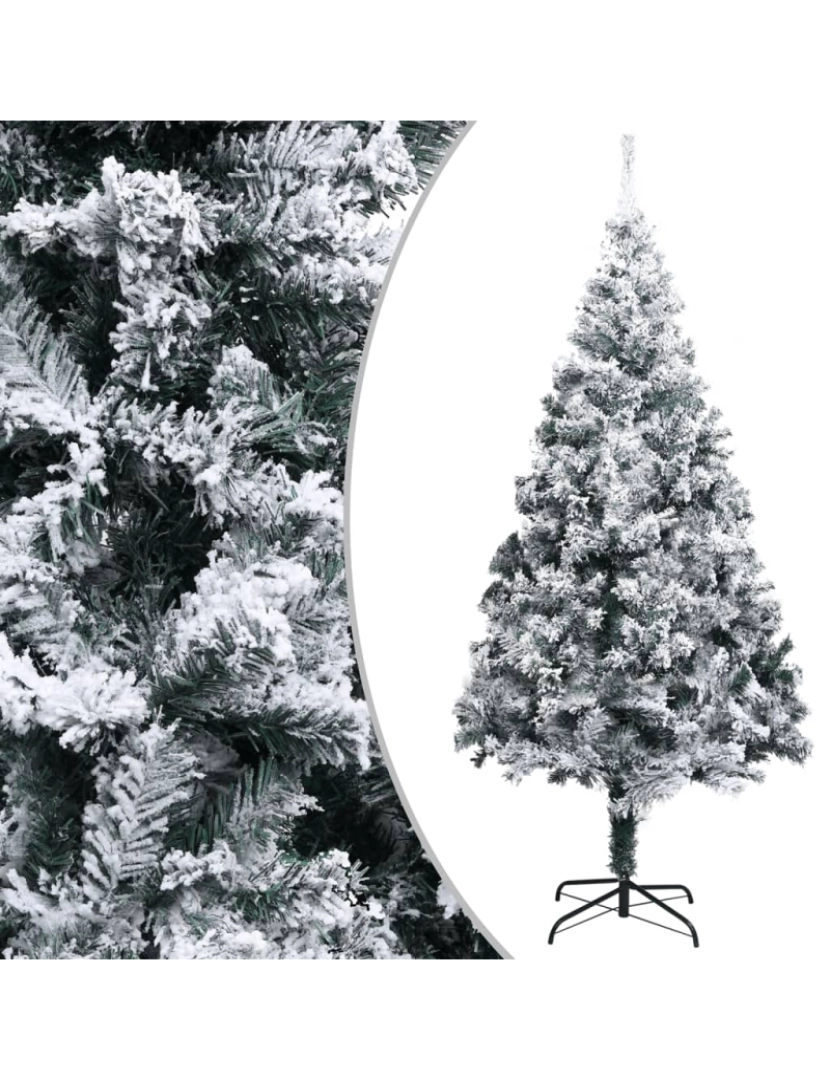 imagem de vidaXL Árvore de Natal artificial com flocos de neve 400 cm PVC verde1