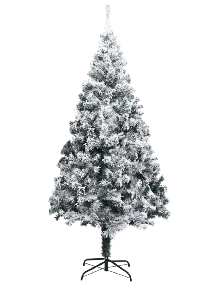 imagem de vidaXL Árvore de Natal artificial com flocos de neve 400 cm PVC verde3