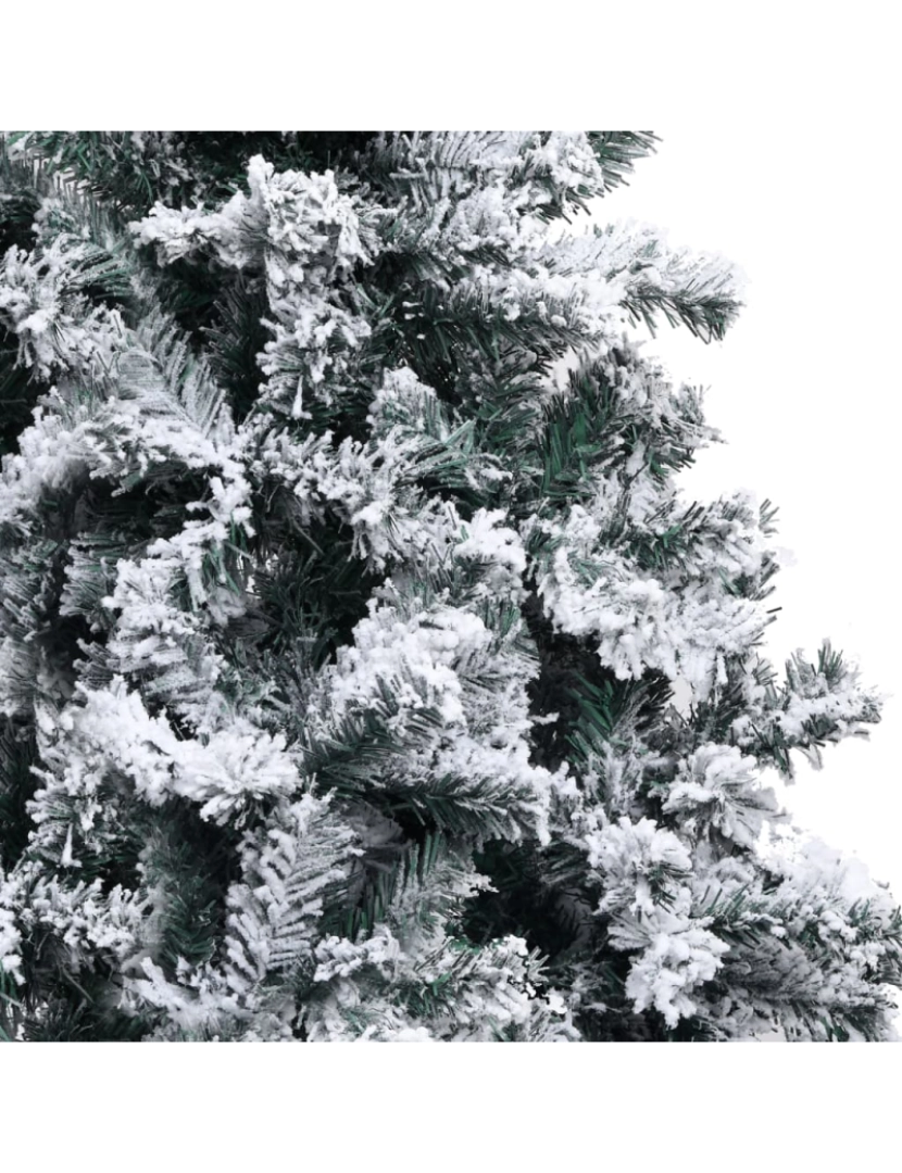 imagem de vidaXL Árvore de Natal artificial com flocos de neve 400 cm PVC verde4