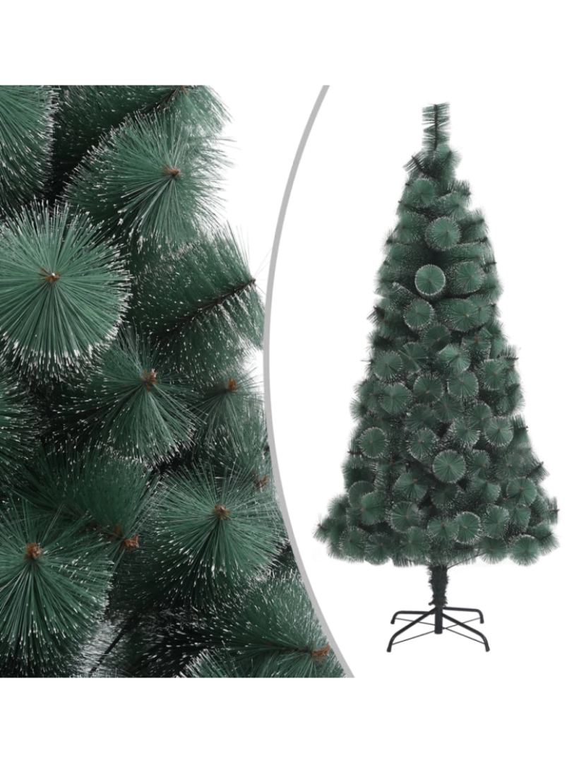 imagem de vidaXL Árvore de Natal artificial com suporte 210 cm PET verde2