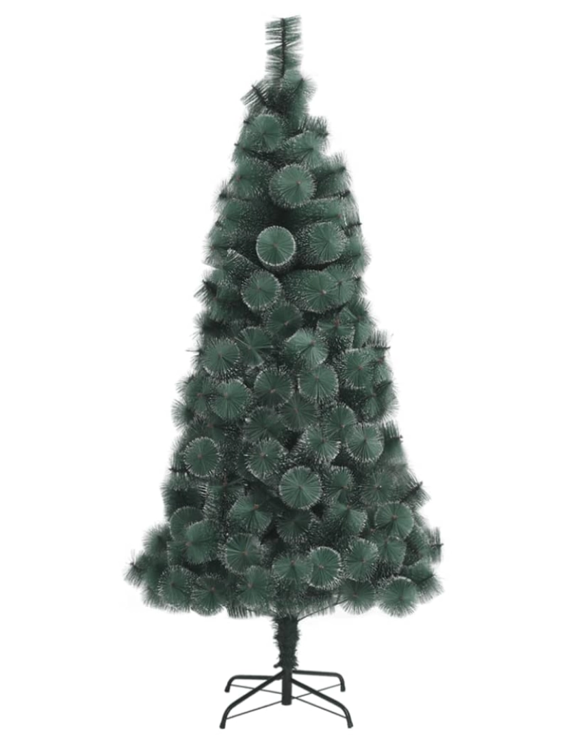 imagem de vidaXL Árvore de Natal artificial com suporte 210 cm PET verde3