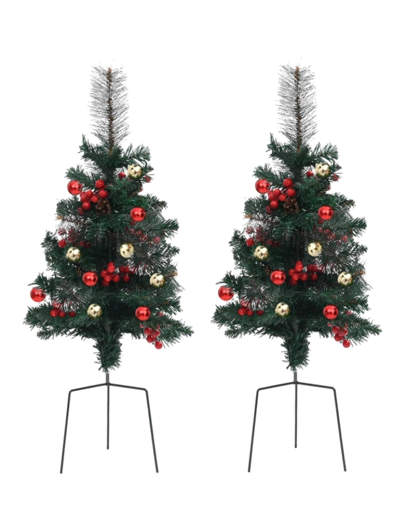 imagem de vidaXL Árvores de Natal artificiais de exterior 2 pcs 76 cm PVC3