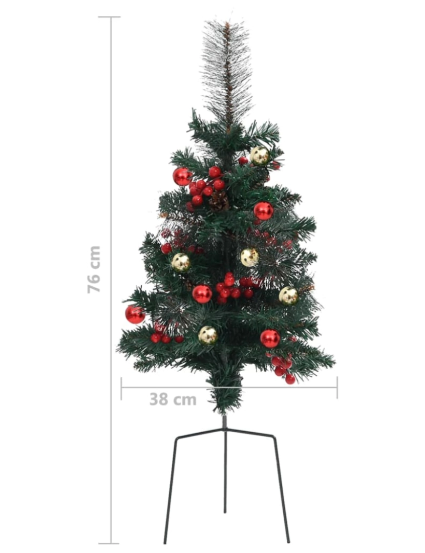 imagem de vidaXL Árvores de Natal artificiais de exterior 2 pcs 76 cm PVC8