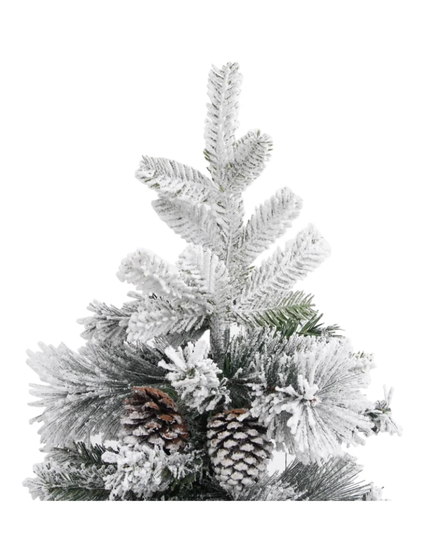 imagem de vidaXL Árvore de Natal c/ flocos de neve e pinhas 150 cm PVC e PE4